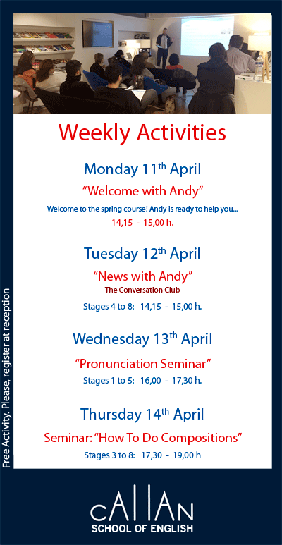 Weekly activities