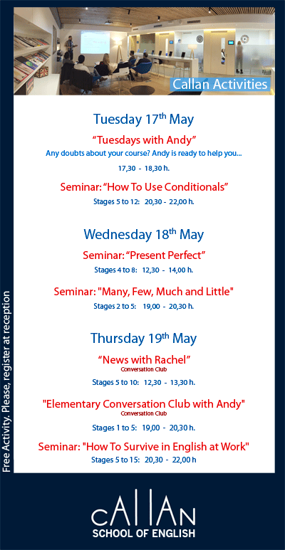 Weekly activities