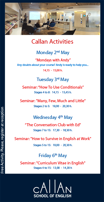 Weekly activities