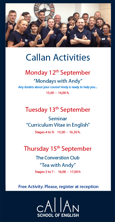 Weekly activities