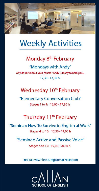 Weekly activities