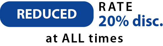 Reduced rate 20% discount for all schedules
